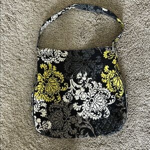 Vera Bradley Black and Yellow Floral Shoulder Bag
